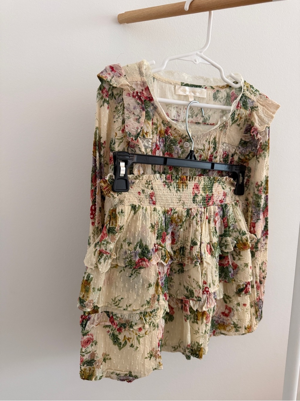 LoveShackFancy Cream Floral Tiered Kids Set Youth 12